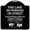 Signmission No Parking on Street Unauthorized Vehicles Towed at Vehicle Owners Expense, A-DES-BW-1818-23690 A-DES-BW-1818-23690 - alternate 1